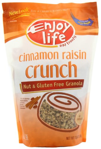 Enjoy Life Cinnamon Raisin Crunch Granola, Gluten, Dairy & Nut Free, 12.8-Ounce Pouches (Pack of 6)