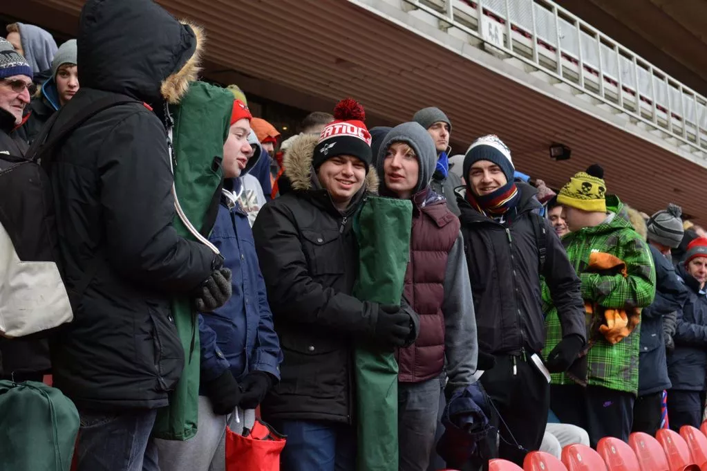 Middlesbrough fans queue for tickets to see Boro play Arsenal in the FA Cup
