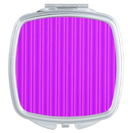 Purple and Pink Stripey Hippie Pattern Travel Mirror