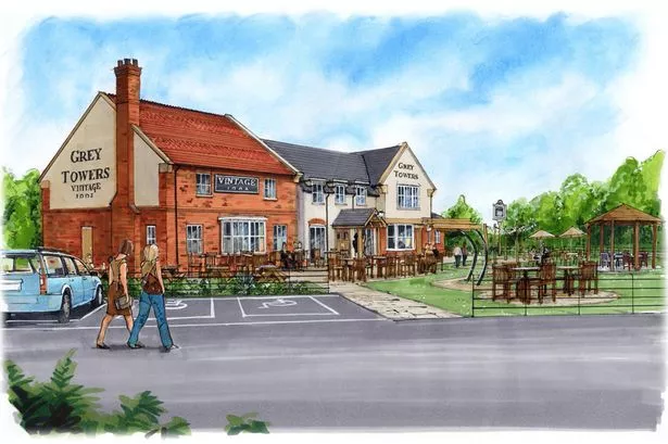 Artist impression from Cygnet Planning of how the Grey Towers pub could look