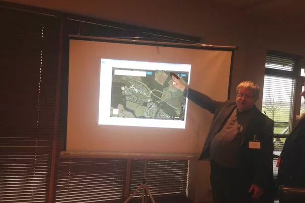 Rev. David Brooke shows the locations of the new Wynyard School, due to open in September 2015