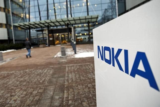 The Nokia company logo is pictured at its headquarters in Espoo January 29, 2015. REUTERS/Roni Rekomaa/Lehtikuva