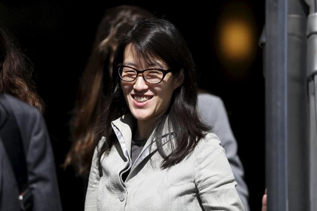Ellen Pao leaves San Francisco Superior Court Civic Center Courthouse during a lunch break in San Francisco, California March 25, 2015. REUTERS/Stephen Lam