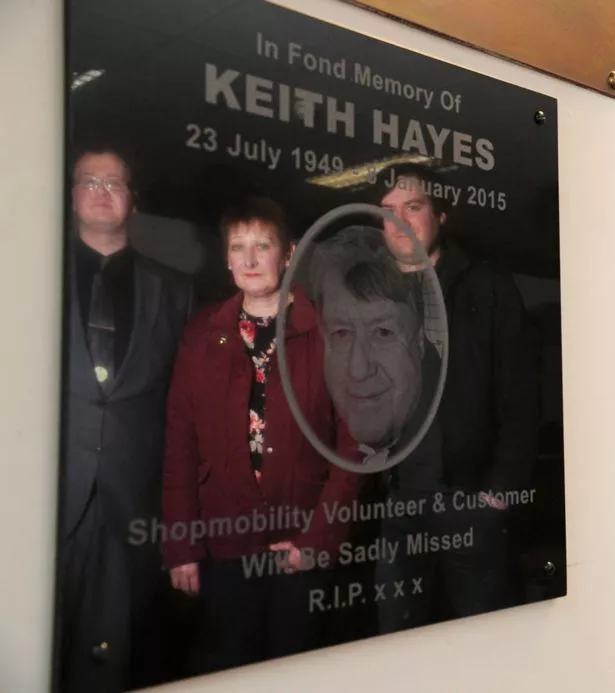 Plaque unveiled at Shopmobility, Stockton, in memory of Keith Hayes
