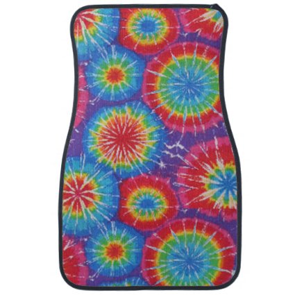 Tie Dye Pattern Hippies 70's colorful car decor Car Mat