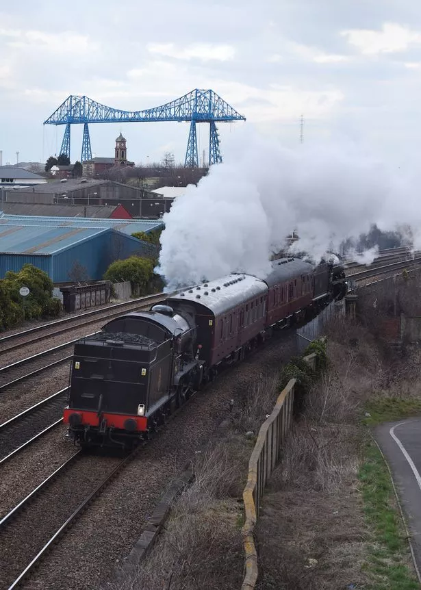 No 61994 'The Great Marquess' (leading, tender first) and K1 No. 62005 pictured travelling through Middlesbrough