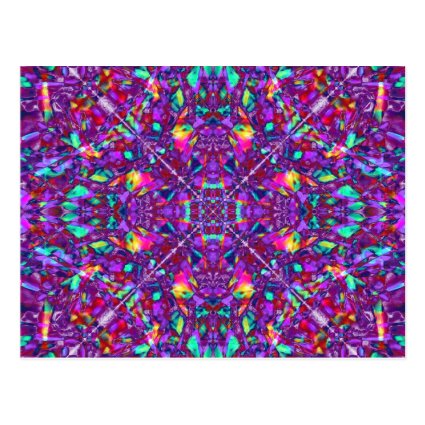 Purple Mandala Hippie Pattern Postcard