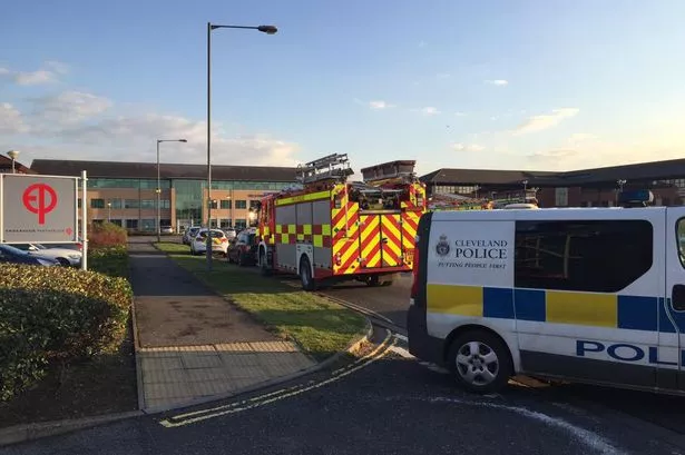 Emergency services at Westminster House, Tessdale, Thornaby for suspected bomb scare