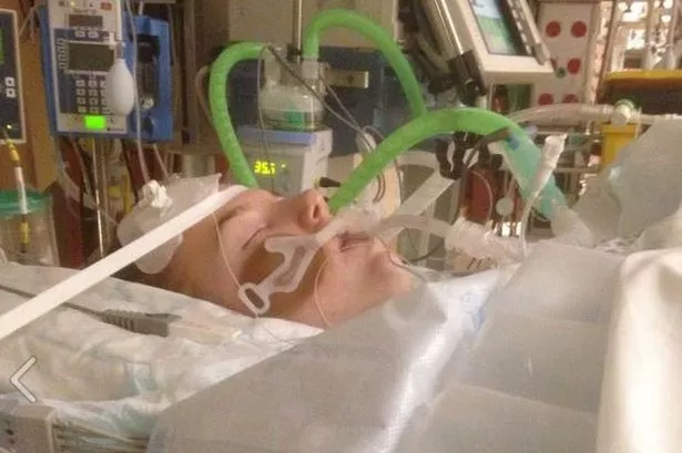 Alice during her time in the intensive care