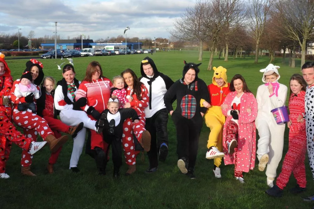 Walkers dressed in Onsies ready for the off