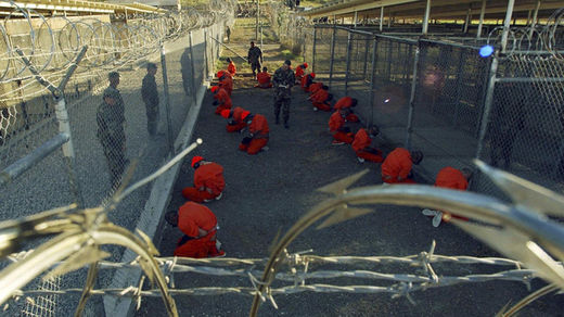  Detainees in orange jumpsuit