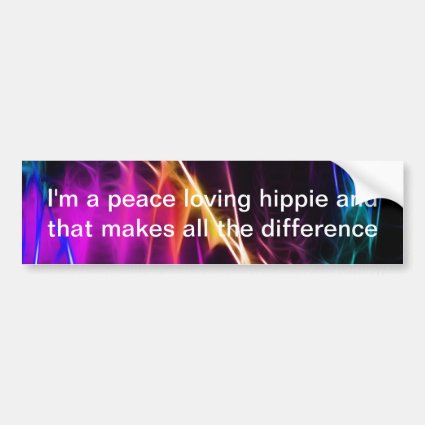 Hippie pink and purple love peace car bumper sticker