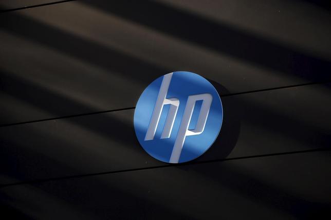 A Hewlett-Packard logo is seen at the company's Executive Briefing Center in Palo Alto, California in this January 16, 2013 file photo. REUTERS/Stephen Lam/Files