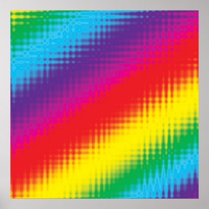 Digital Rainbow Lines Poster