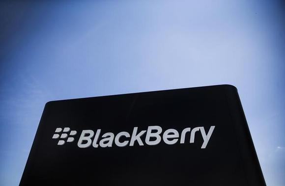 The Blackberry sign is pictured in Waterloo June 19, 2014. REUTERS/Mark Blinch
