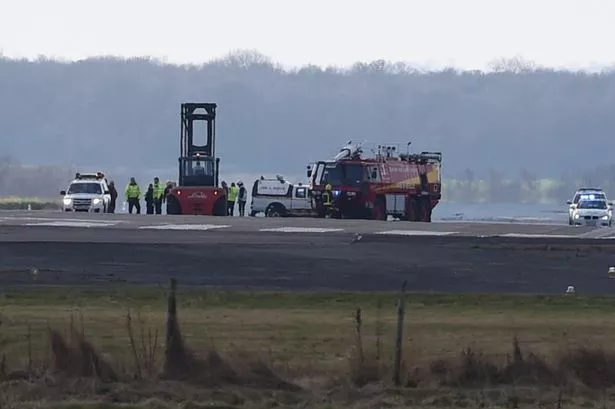 Scene of Micro Light crash at Durham Tees Valley Airport