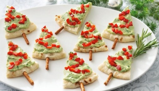 Christmas Tree Pita Appetisers