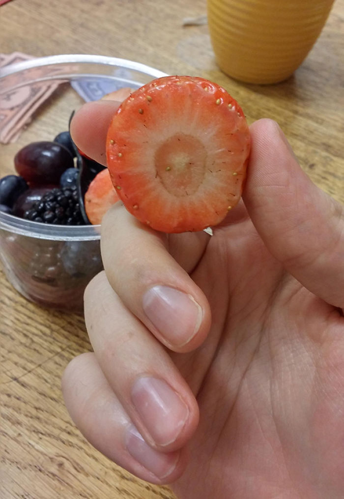 Cut Strawberry Looks Like The Teletubbies Sun Baby