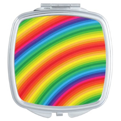 Rainbow Stripes Pattern Compact Mirrors