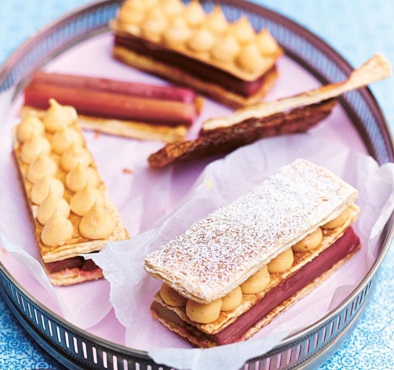 Rhubarb & Custard Millefeuilles