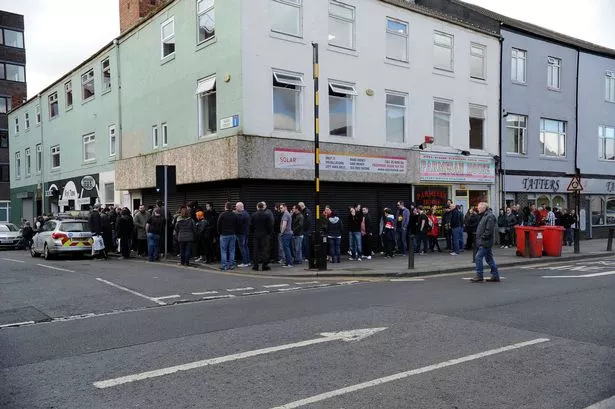 Queues at Sound it out Records, Yarm Street, Stockton, Teesside