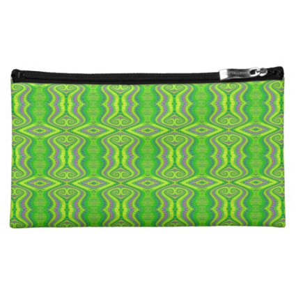 Lime Green 60's Retro Fractal Pattern Cosmetic Bag