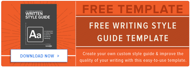 free writing style guide template