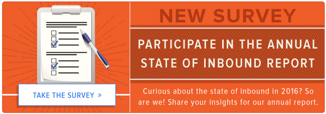 take the 2016 state of inbound survey