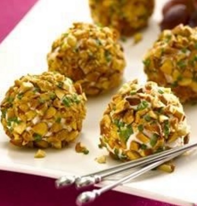 Almond Crusted Chevre and Grape Truffles