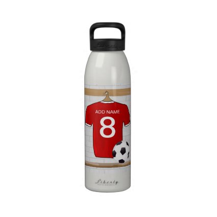 Personalized Red soccer Jersey Drinking Bottle