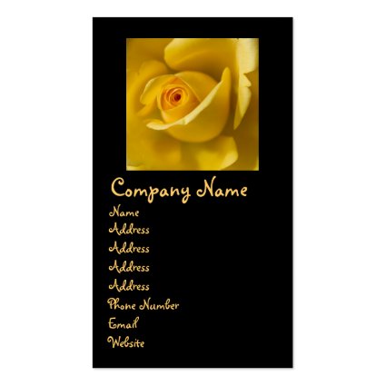Macro Yellow Rose Business Card Templates