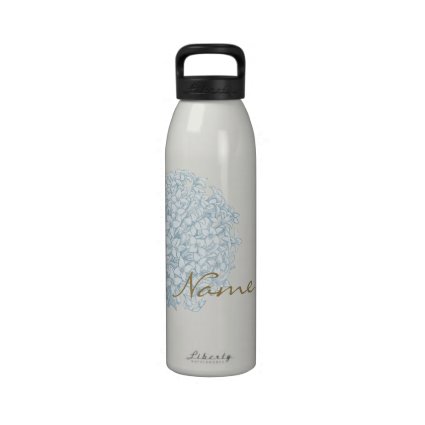 Personalized Name on Hydrangea Water Bottle