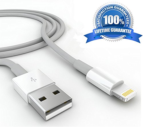 [30 Day Money Back Guarantee] ACEPower® 2M/6.6ft Lightning Cable to USB for Apple iPhone 5 / 5C / 5S, iPad Air, iPad mini, iPod Nano (7th generation) iPod touch (5th Generation) - Best Compatible Charger Cord for Data and Syncing - Guaranteed Wire to Work with iOS7 - Fits All Aftermarket Cases and Accessories - Long and Portable - 8 Pin connector on Lightning End - Fits All USB Car Chargers (White)