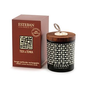 Esteban Teck & Tonka Scented Decorative Candle Refillable 5.3 oz