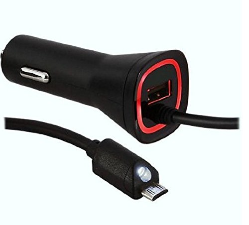 Rapid Dual Car Charger with Micro USB - For Samsung Galaxy S3 S4 Note2 Note3 - Motorola Droid Razr Maxx, Moto X, LG G2, HTC ONE, DNA (Car Charger)