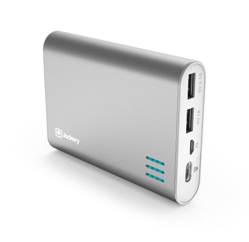 Jackery® Giant+ Premium Portable Charger Aluminum 12000mAh Power Pack and External Battery Bank with Dual USB Port for Apple iPhone 5S, 5C, 5, 4S, iPad, Air, Mini, Samsung Galaxy S4, S3, Note, Nexus, LG, HTC. Portable Battery Charger, iPad Charger, Portable Phone Charger, USB Battery Pack, Dual USB Car Charger, Power Bank, Portable Battery (Silver)