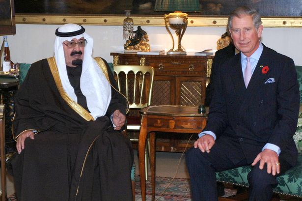 The Prince of Wales receiving King Abdullah of Saudi Arabia at Clarence House, London in 2007