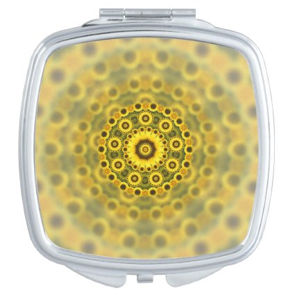 Hippy Sunflower Fractal Mandala Pattern Travel Mirror