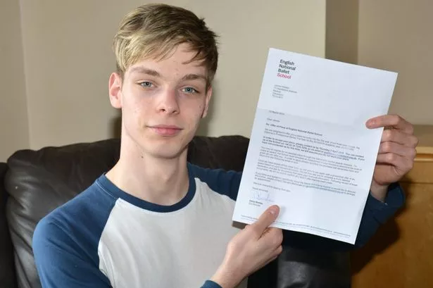 James with his letter of acceptance.