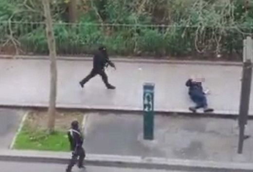 terrorists shoot at policeman