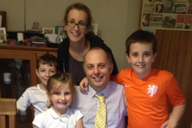 Former Conyers and Nunthorpe School teacher Graham Parker, pictured with wife Alison and, l to r, children Will, eight, Megan, five, and James, 10, has died, aged 50, after suffering a suspected heart attack