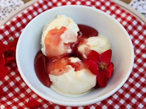 Rose Petal Syrup & Ice Cream