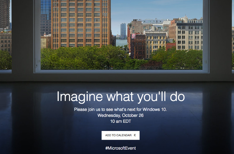 Microsoft schedules Windows 10 event on October 26, Surface AiO PC expected