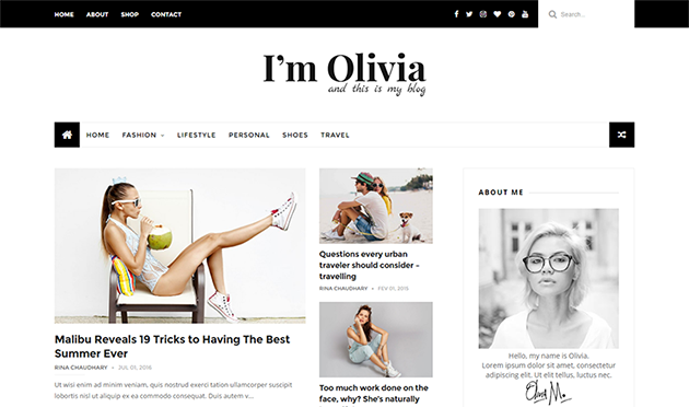 Olivia Blogger Template