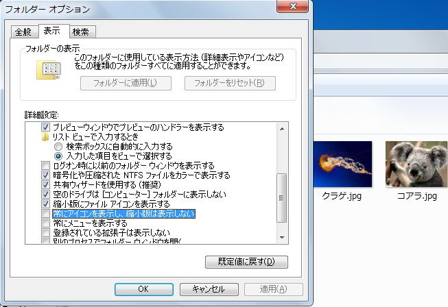 縮小版表示