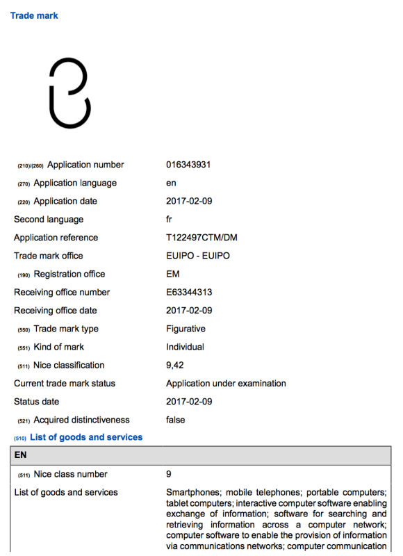 Samsung Bixby Logo Trademark Application