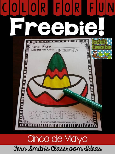 We All Need a Little Cinco de Mayo Fun This Friday! Free Cinco de Mayo Coloring Pages from Fern Smith's Classroom Ideas at Classroom Freebies!