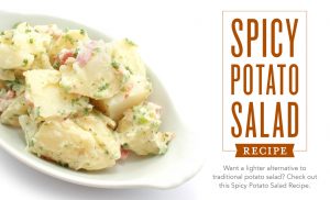 spicy potato salad recipe header