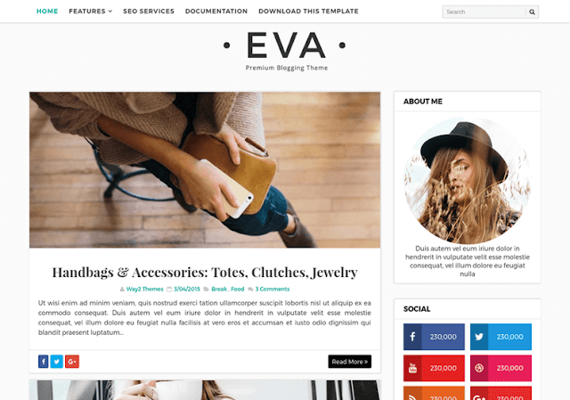 Eva Simple Blogger Template