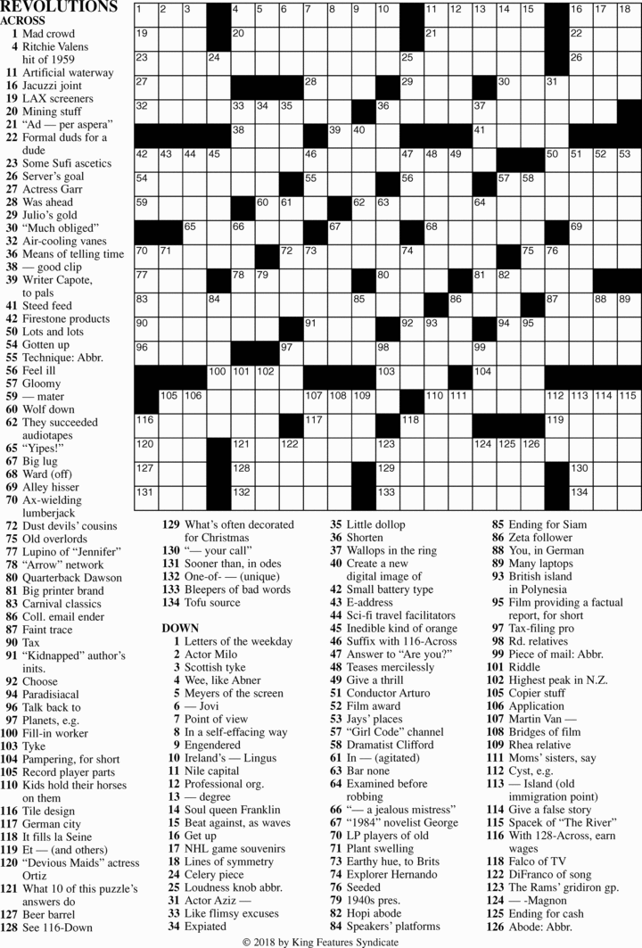Free Printable Sunday Crossword Puzzles That are Candid Roy Blog